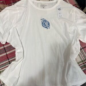 Abercrombie & Fitch White Tee with Blue Graphic